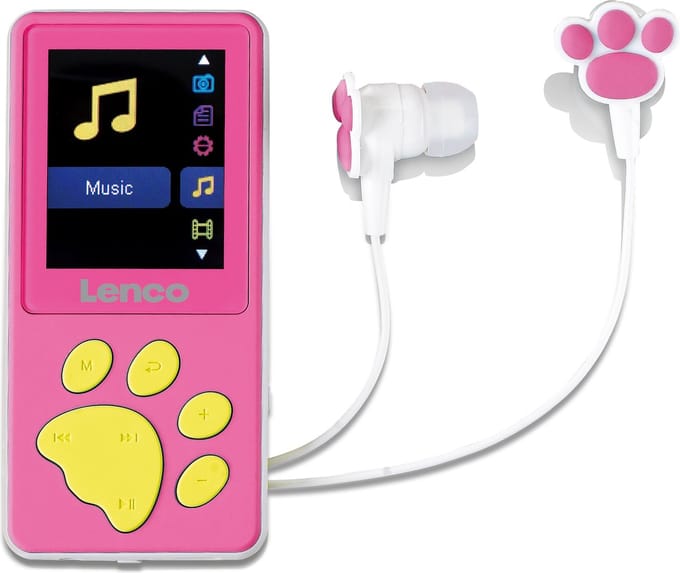 Lenco Xemio-560 - MP3 speler met 8GB geheugen en oordopjes - Roze