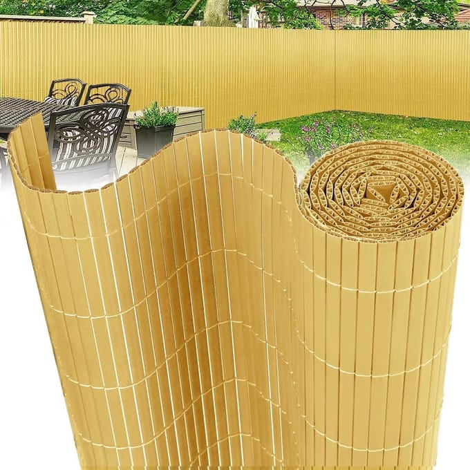 Inkijkwerende Mat - Balkonbekleding Privacy - Terras Afschermen - Dubbele Versterking - 180 x 500 cm - Bamboe