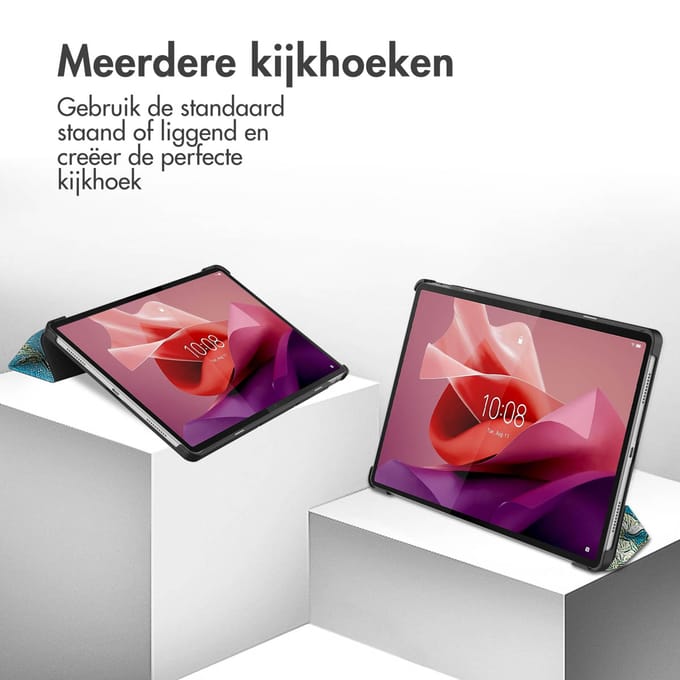 imoshion Design Trifold Bookcase voor de Lenovo Tab P12 - Green Plant