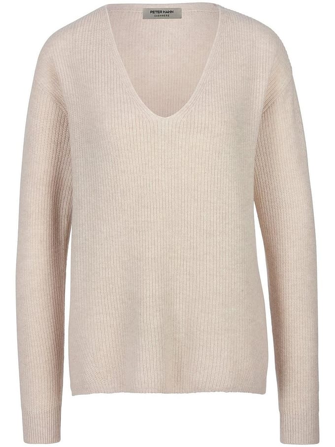Trui V-hals Van Peter Hahn beige