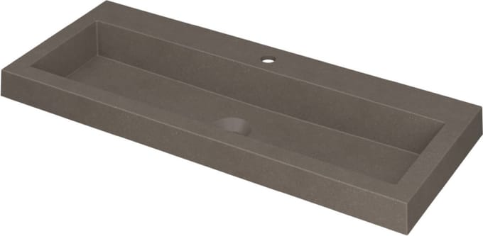 INK Dock wastafel quartz met 1 kraangat, 100x6x40cm, quartz beton