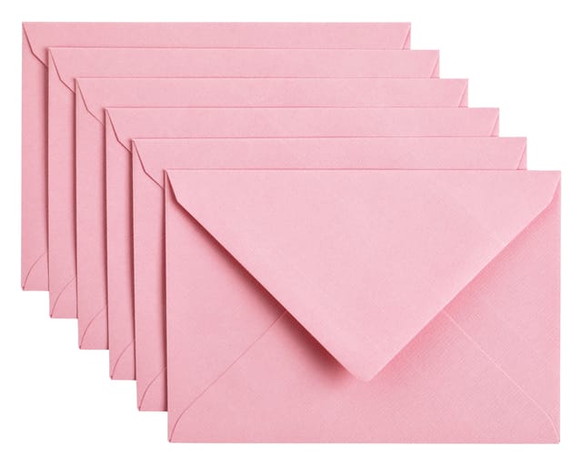 Papicolor Envelop C6 babyroze 105gr-CV 6 stuks 302959 - 114x162 mm