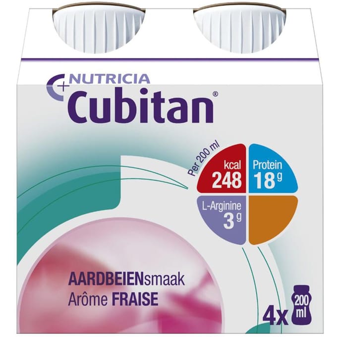 Cubitan Aardbeismaak 4x200 Vloeistof