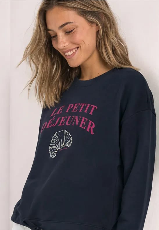 Sweatshirt met lange mouwen en tekst
