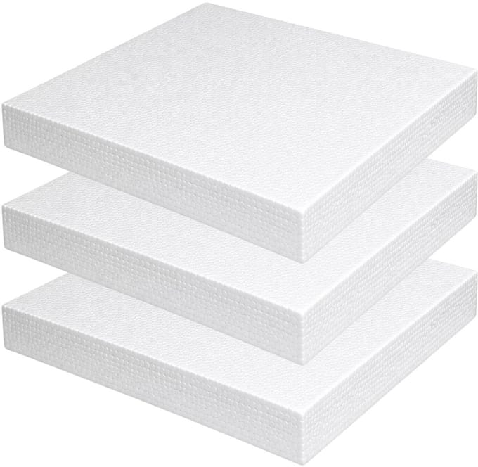 Piepschuim vormen - vierkant - 3x - 30 x 30 x 3 cm - styropor hobby / DIY vorm - basis knutselfiguren
