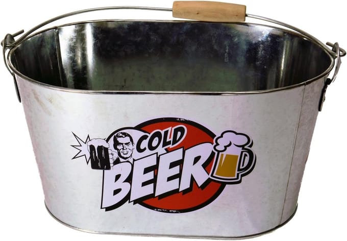 Ovale metalen emmer voor het koel houden van drankjes