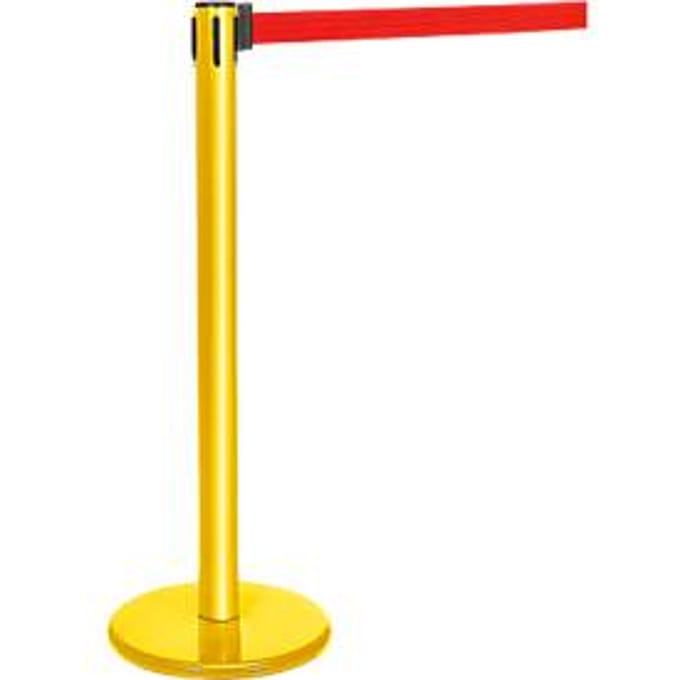 Afzetpaal met trekband geel, trekband rood