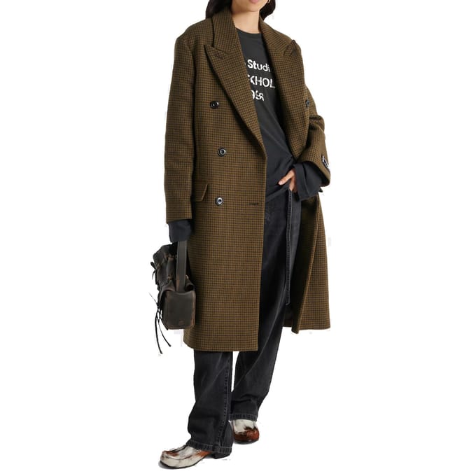 Acne Studios geruite jas van wolmix met dubbele rij knopen