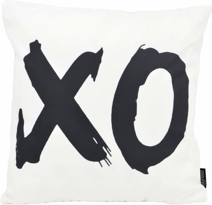 XO XO White Kussenhoes | Katoen / Polyester | 45 x 45 cm | Zwart/Wit