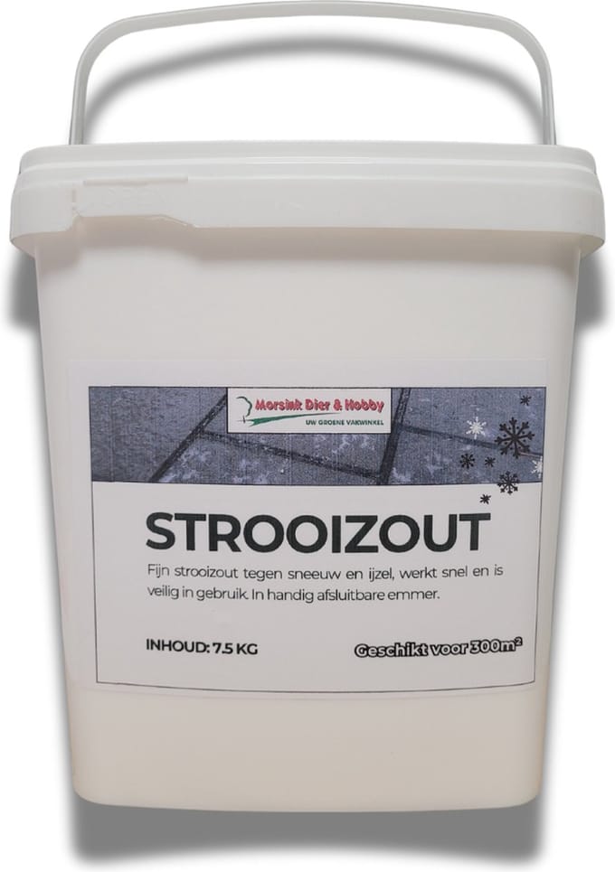Strooizout dooizout 7.5kg I Afsluitbare emmer I Bestrijdt gladheid en sneeuw