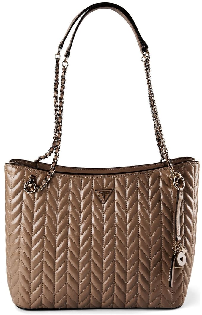 GUESS schoudertas Cheryl Two Compartment Tote Dark Taupe