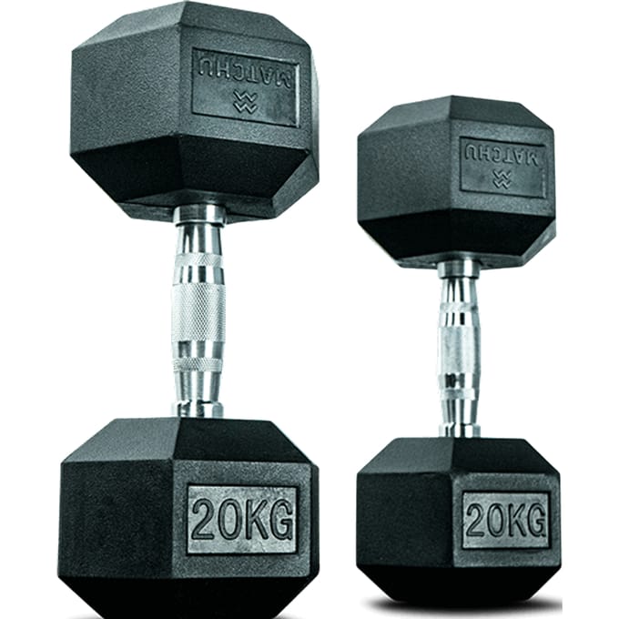 Matchu Sports - Hexa dumbbells - 20KG - Set van 2 - Zwart