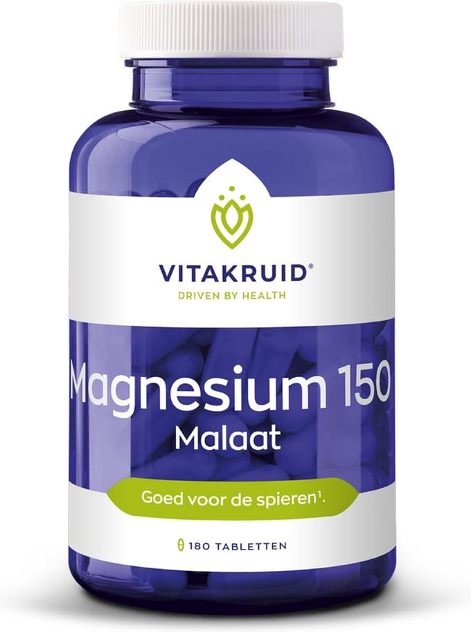 Vitakruid Magnesium 150 Malaat met Vitamine B6 (P-5-P) 180 Tabletten