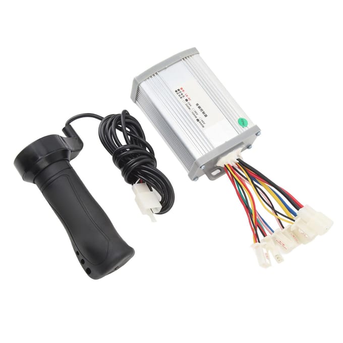 Elektrische Fiets Geborstelde Motor Controller Kit Borstelmotor Snelheidsregelaar met Draaigreep Set 24V white