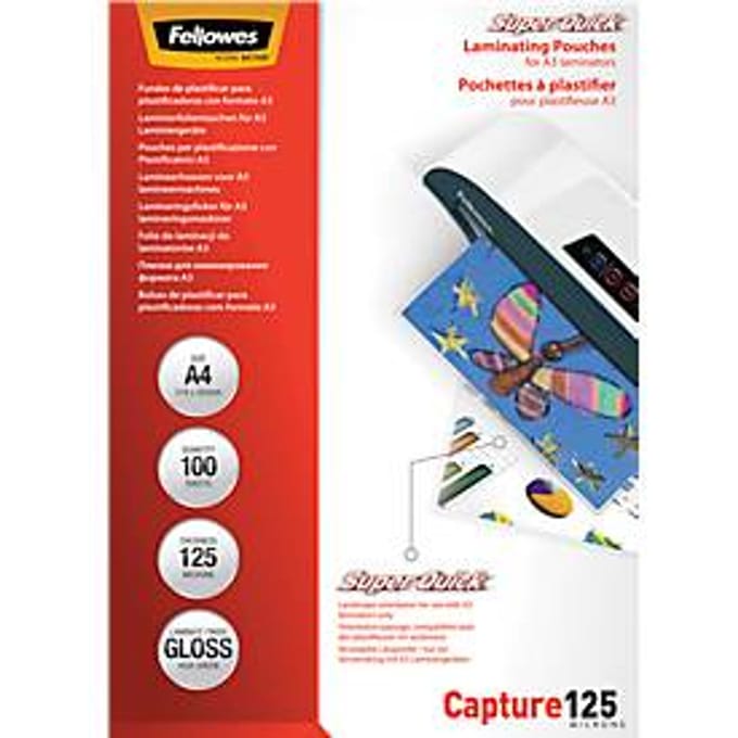 Fellowes lamineerhoezen A4 - SuperQuick - 125 micron - glanzend - 100 stuks