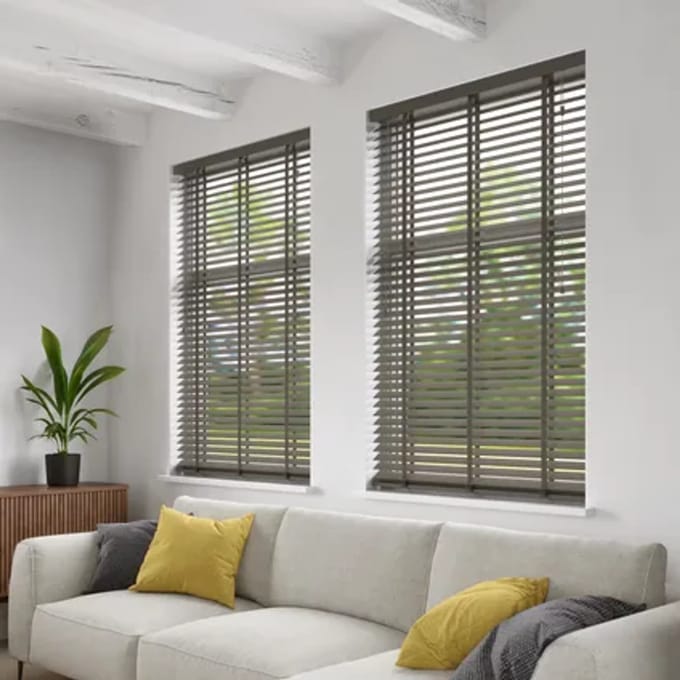 Decosol 946 Jaloezie Horizontaal Hout Taupe 80x130cm