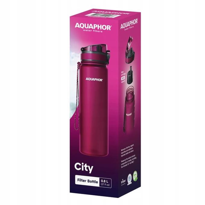 Aquaphor City - Waterfilterfles - Bordo - Ergonomisch Ontwerp - BPA-vrij