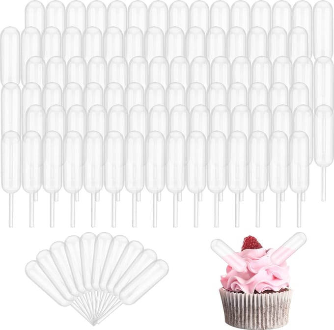Plastic dessert pipetten - 100 stuks 4 ml voor cupcakes en chocolade