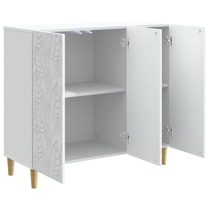 vidaXL - Dressoir - Wit - 89 - x - 34,5 - x - 80 - cm - Bewerkt - hout