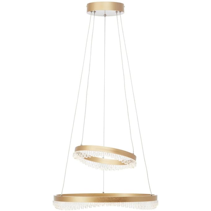 Brilliant Aurora hanglamp, goudkleurig, Ø 30 cm, aluminium, CCT