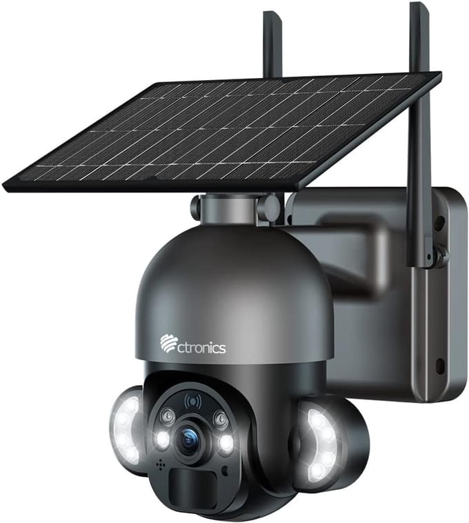 Bewakingscamera Buiten - IP Camera Solar - Huis Beveiligen - Kleur Nachtzicht 30m - 1 Stuk - Wit