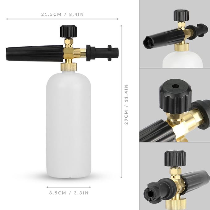 Lance à Mousse de Neige Pulvérisateur Bouteille Remplacement pour Karcher K2   K7 Pukkr blanc