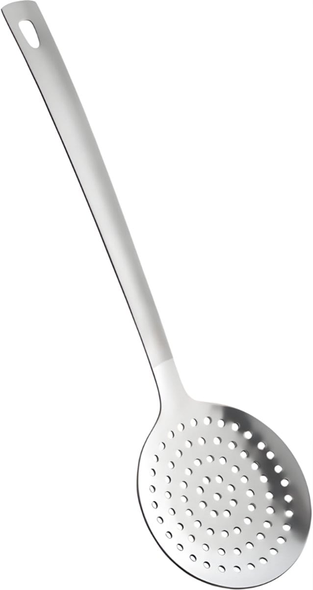 Quvo®Spatel - Zeef - Schuimspaan - Zilver - 10cm x 3cm x 33cm