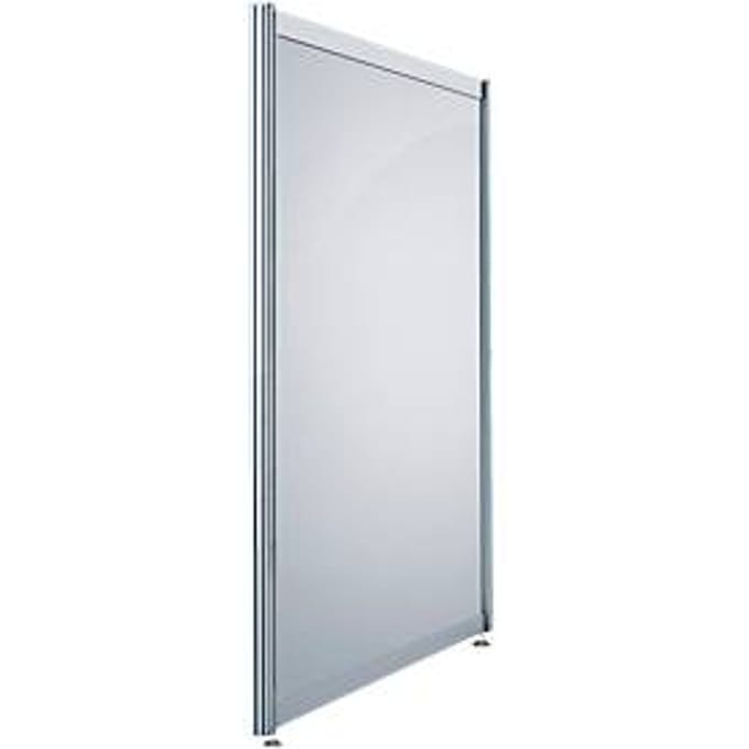 Scheidingswand laag rechtstaand, B 1000 x H 1380 mm, decor zilver