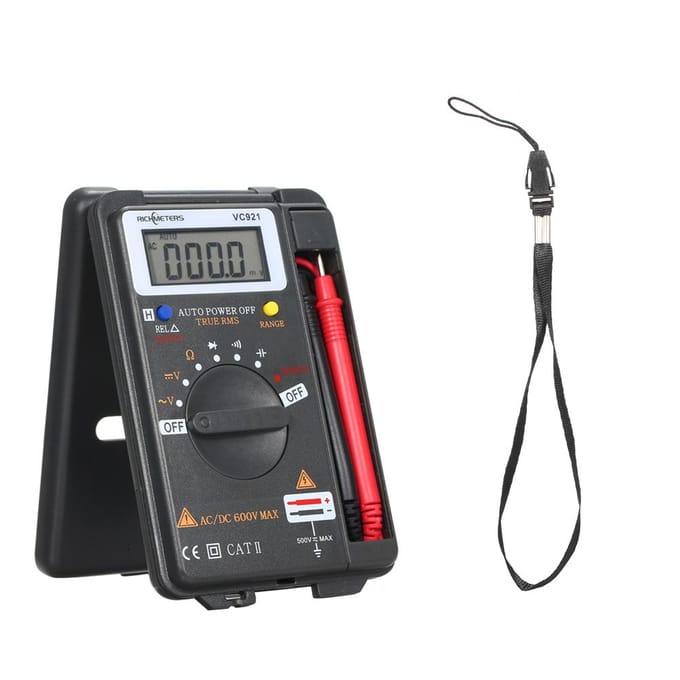 RICHMETERS Draagbare mini digitale multimeter Multifunctionele 4000 counts multimeter AC/DC transistor