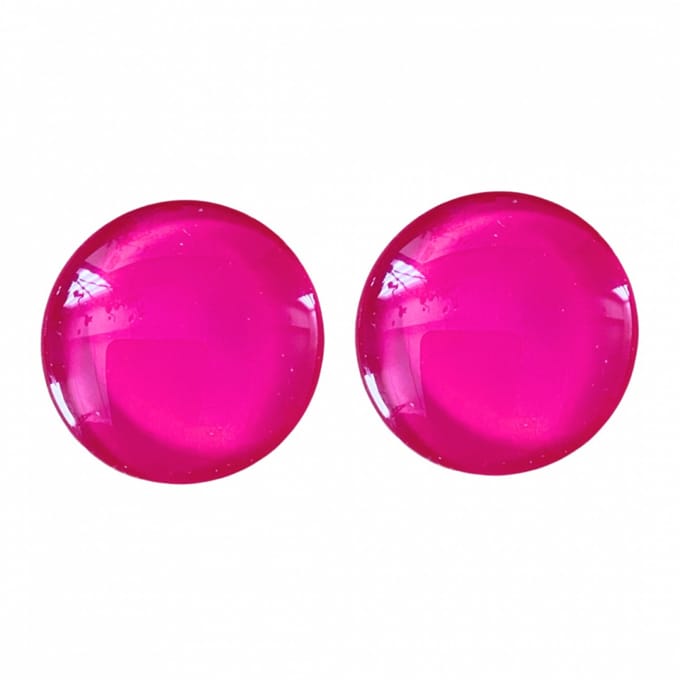 Clip oorbellen zuurstok roze 2.5 cm