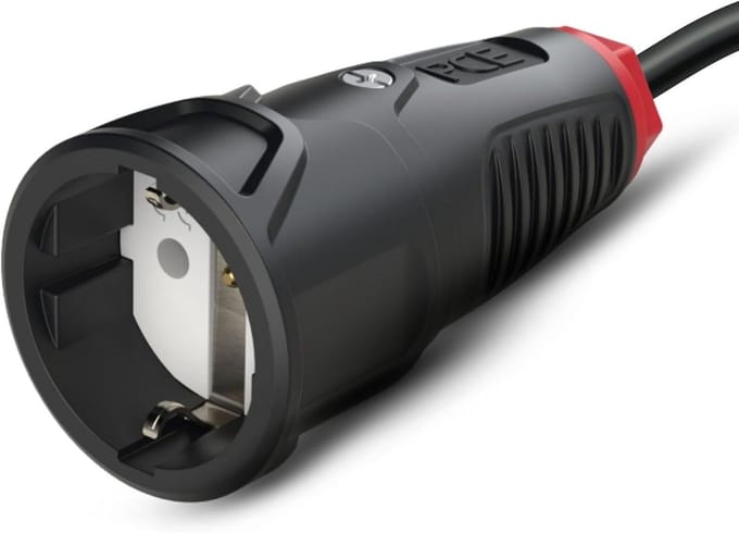 PCE 2510-sr Koppeling met randaarde Rubber, Thermoplast 250 V Zwart, Rood