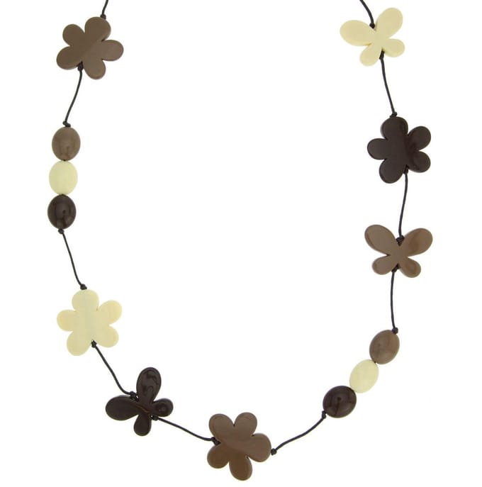 Behave - Ketting met bloemen kralen - Multicolor - 92 cm