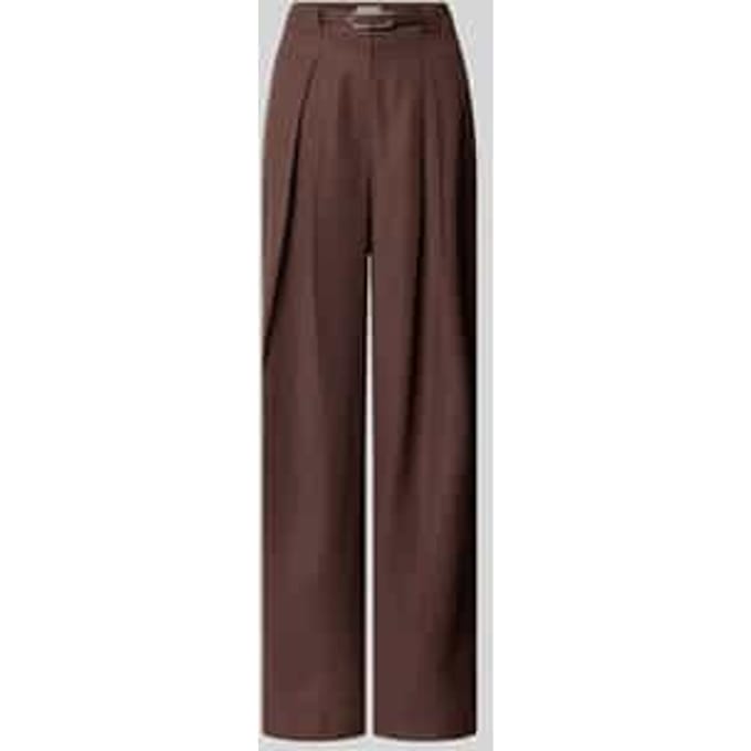 Stoffen broek van modalmix met riem