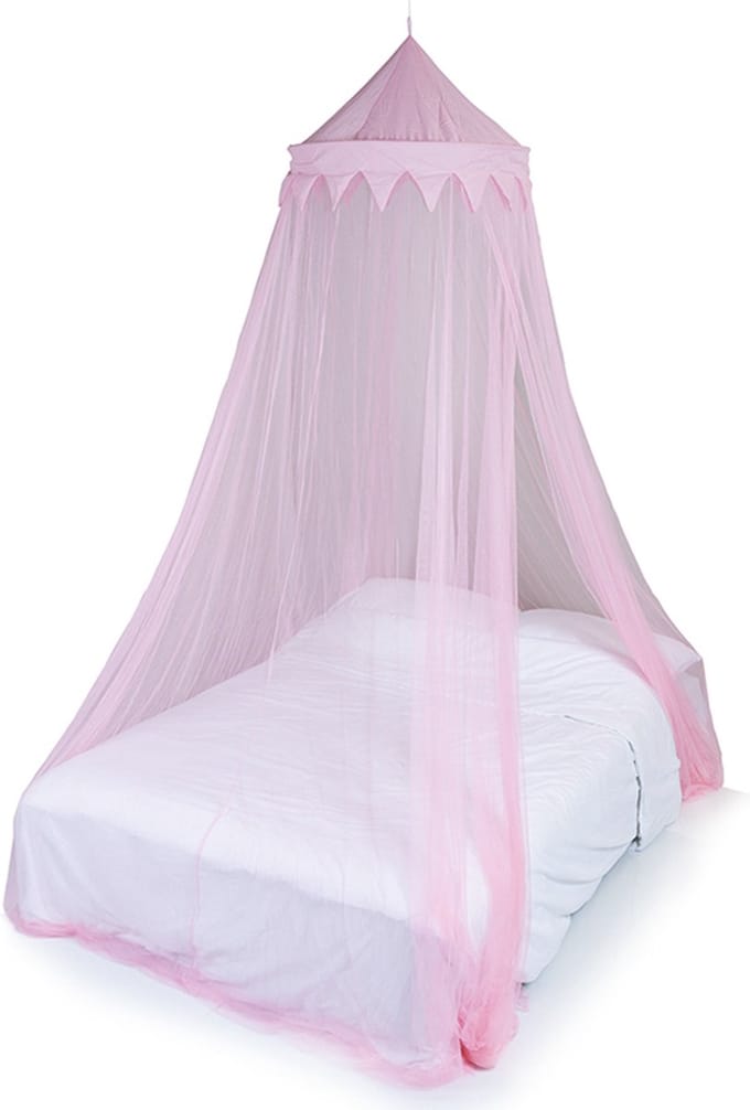 Deconet klamboe - Marrakech- Topring 65cm x 1250cm Omtrek- ROZE 1-2pers