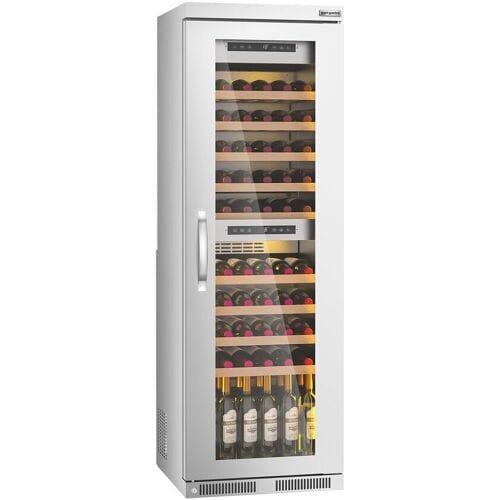 GGM Gastro Wijnklimaatkast - 2 klimaat­zones - 100l - max. 72 flessen zilver