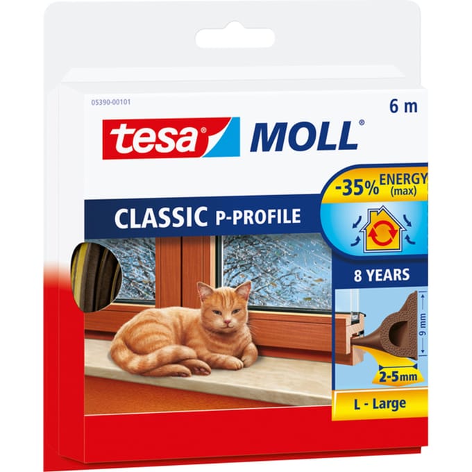 tesa P-PROFILE 05390-00101-00 Afdichtingstape tesamoll Bruin (l x b) 6 m x 9 mm 1 stuk(s)