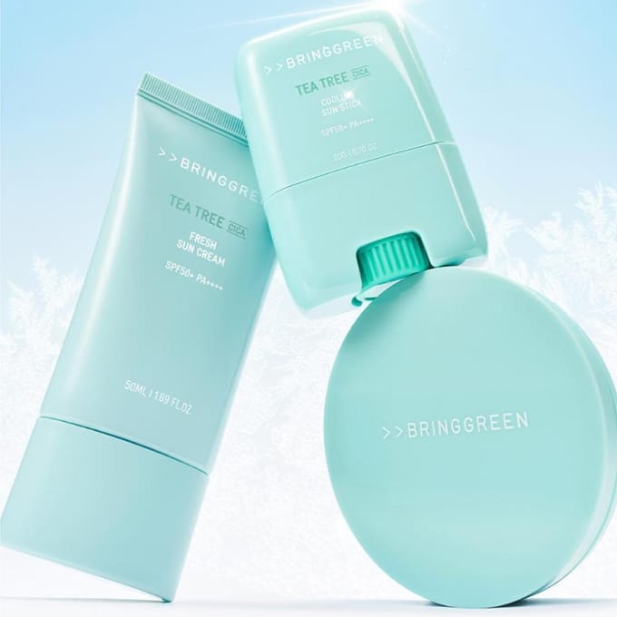[BRING GREEN] Tea Tree Cica Fresh Zonnebrandcrème SPF 50+ PA++++ 50ml white