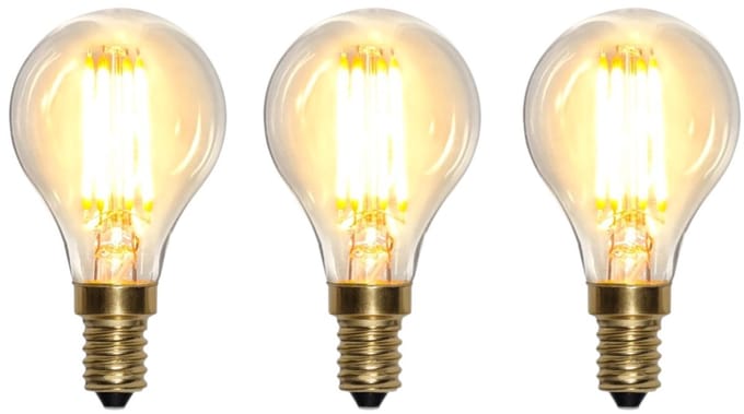 3-Pack | Kogellamp - E14 - 4.5W - Super Warm Wit <2200K - Dimbaar - Filament - Helder