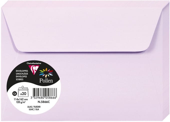 Pollen by Clairefontaine envelop 114 x 162 mm, bordeaux, 120 g/m²