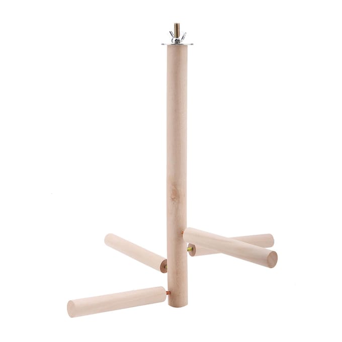 Perroquets Oiseaux Perchoirs Support de Cage Jouet Branches d'Activité en Bois Escaliers d'Escalade beige