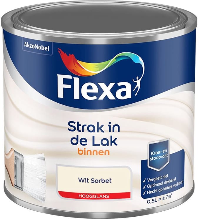 Flexa - Strak In De Lak Binnenlak Hoogglans - Wit Sorbet - Mengverf - 500 Ml