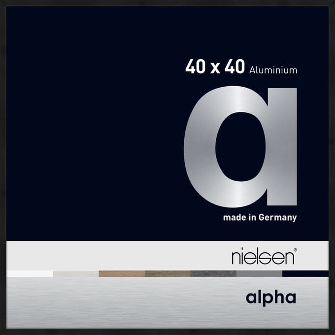 Nielsen Alpha Aluminium Wissellijst Black Matt 40x40cm