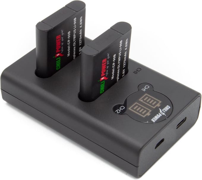 ChiliPower Li-90B Olympus USB Duo Kit - Camera accu set