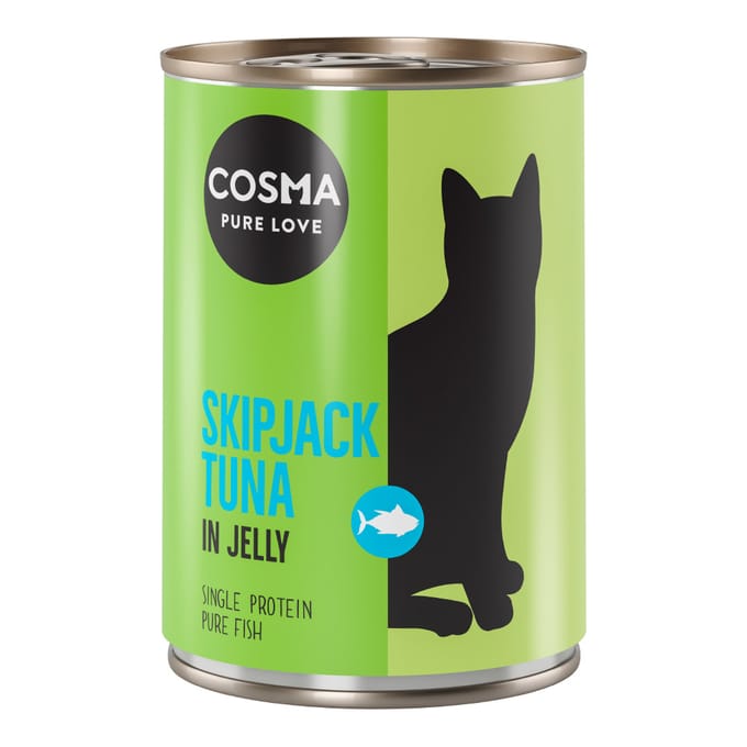 6x400g Skipjack Tonijn in Gelei Cosma Original Kattenvoer