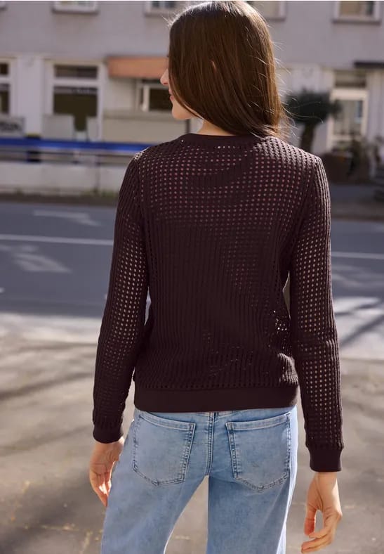 Shirt met lange mouwen in gebreide look