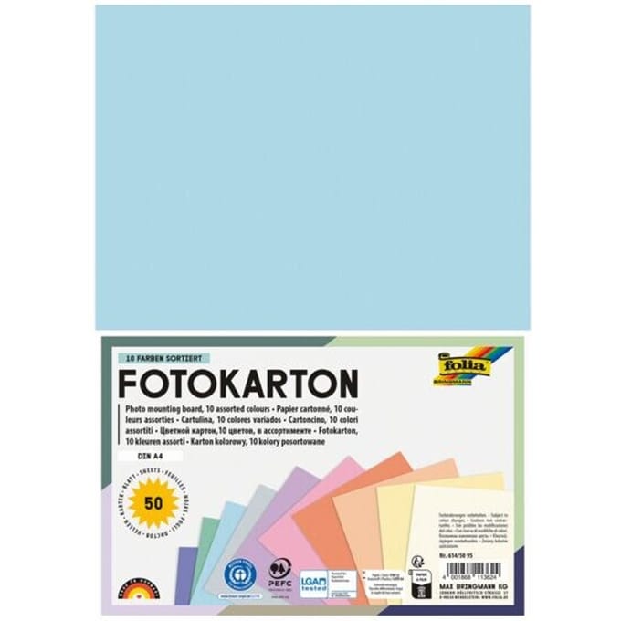 Fotokarton Folia 300gr A4 50vel pastelkleuren