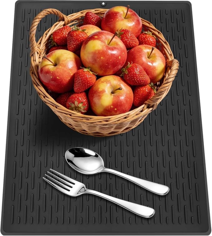 Dailygoods - Afdruipmat voor Servies - Siliconen Antislip Hittebestendig 40 x 50 cm