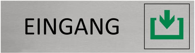 CombiCraft Aluminium Deurbordje "Eingang " 165x45mm met tape