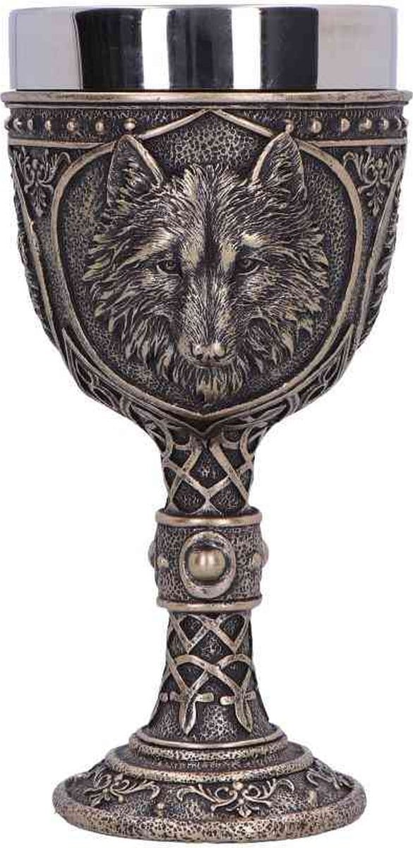 Nemesis Now - Wild Thirst Middeleeuwse Wolf Kelk - 20cm - Bronskleurig
