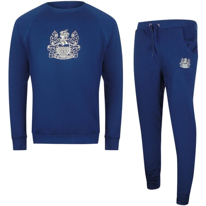 Aquascutum Heren Crest Crew Neck Tracksuit Set (Marineblauw)
